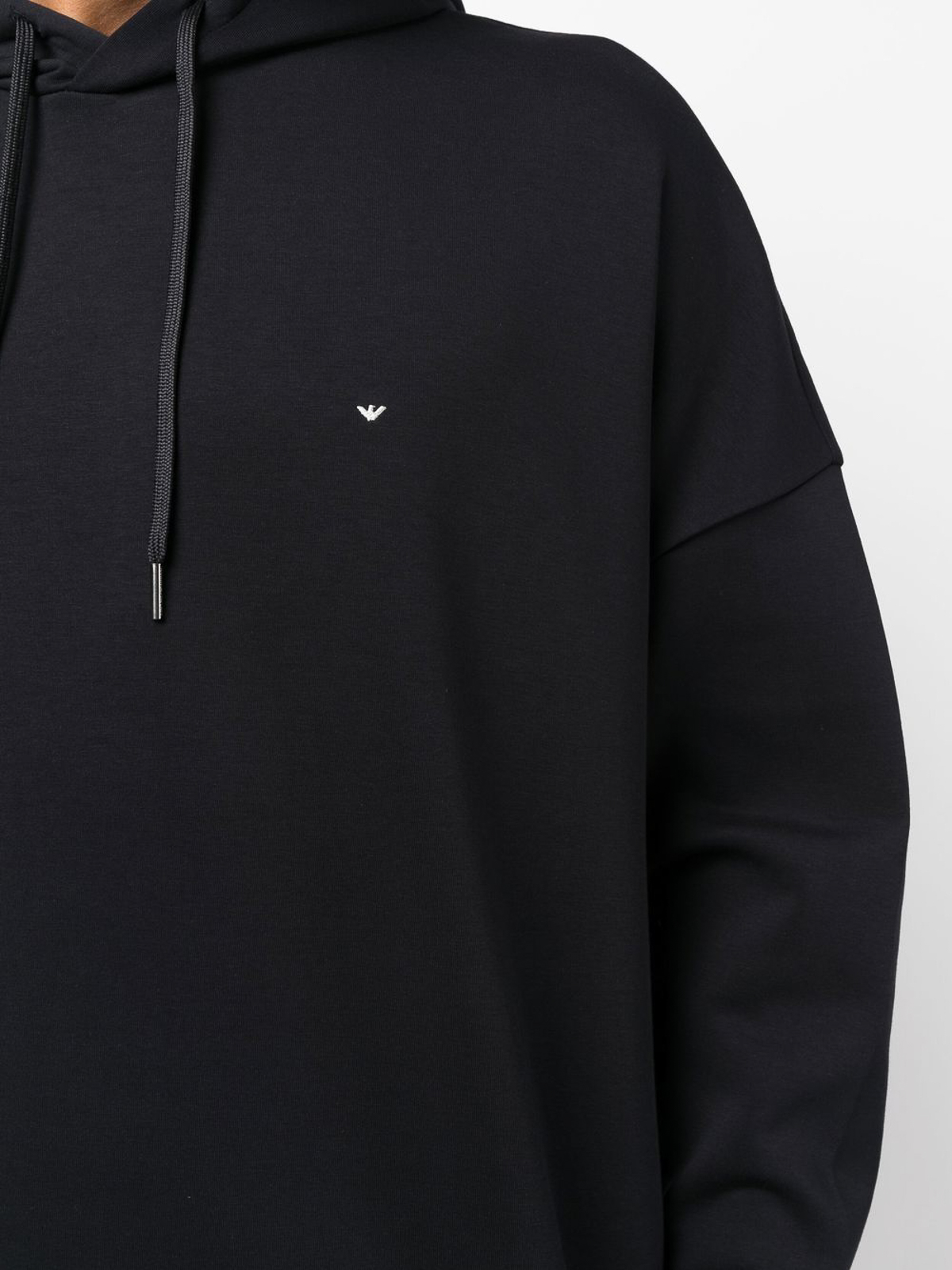Emporio Armani Logo embroidery hoodie - Blue | 6L1M791JHSZ09D1