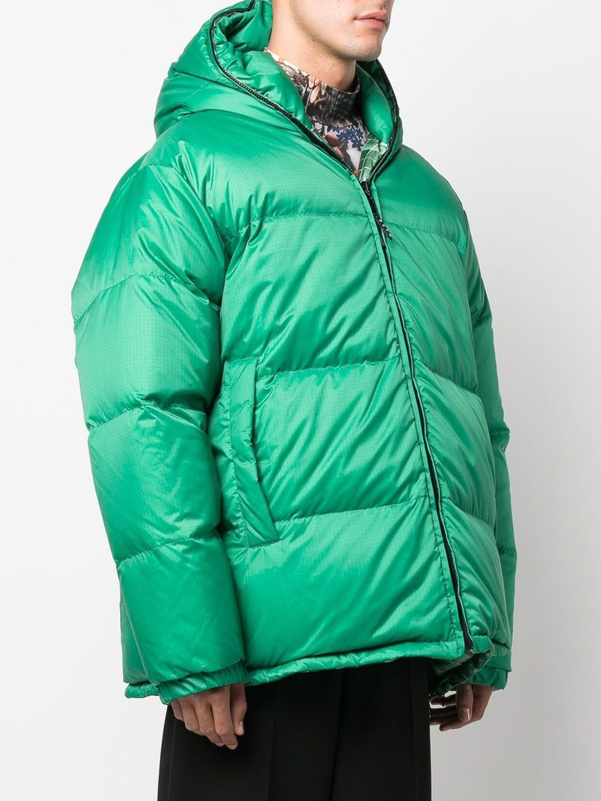 Shop Marni Reversible Hooded Puffer Jacket In Green