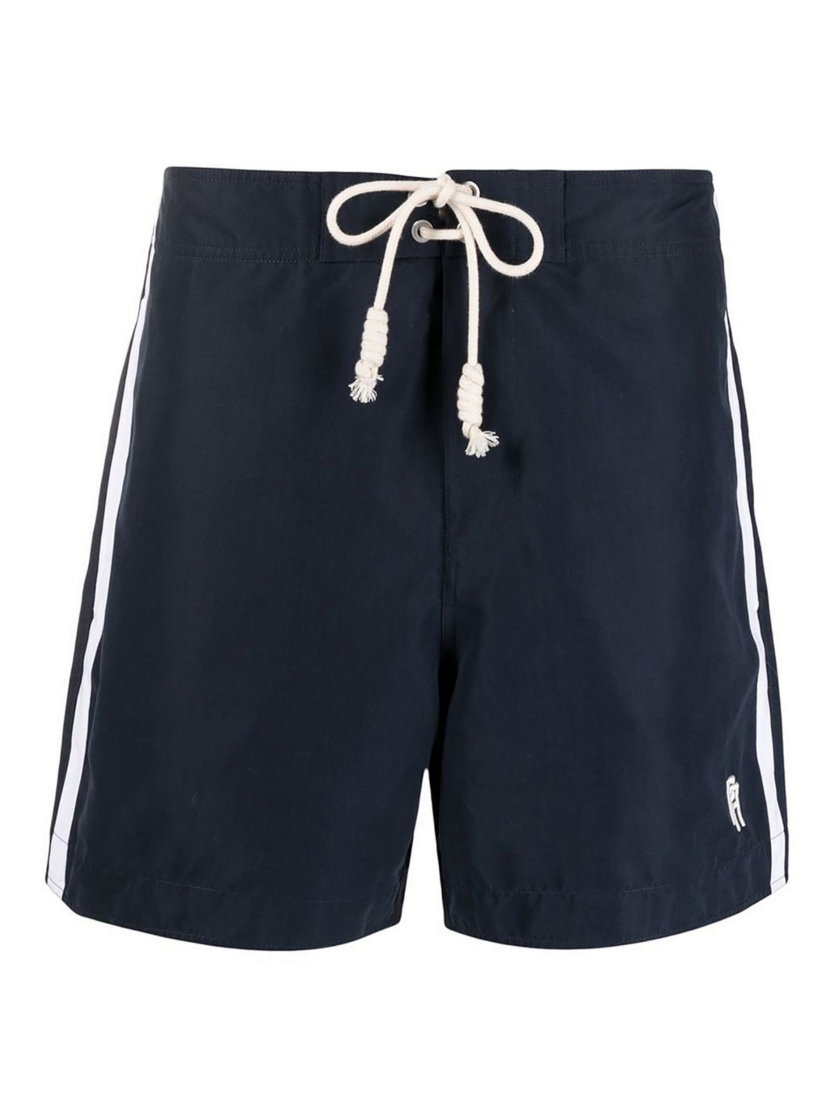 Palm Angels Swim Shorts With Contrasting Lateral Stripes In Blue
