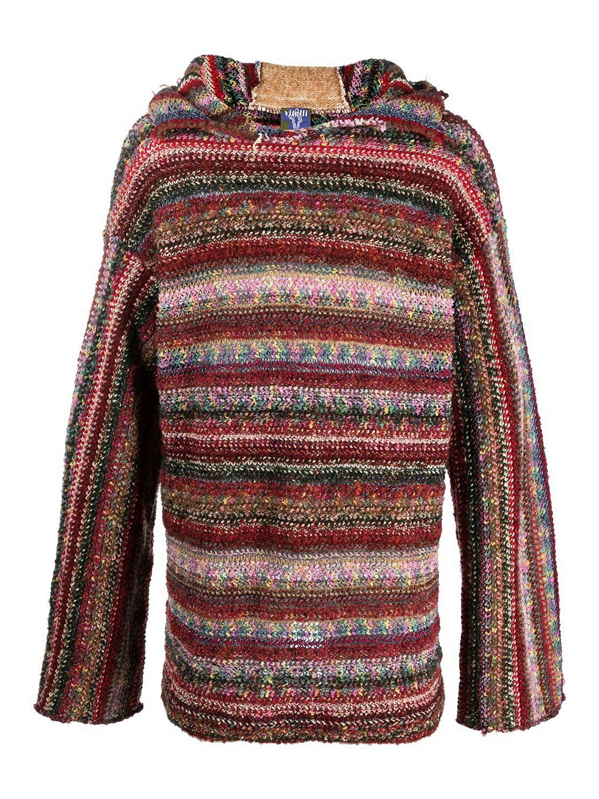 Shop Vitelli Striped Recycled Wool Hooded Sweater In Multicolor