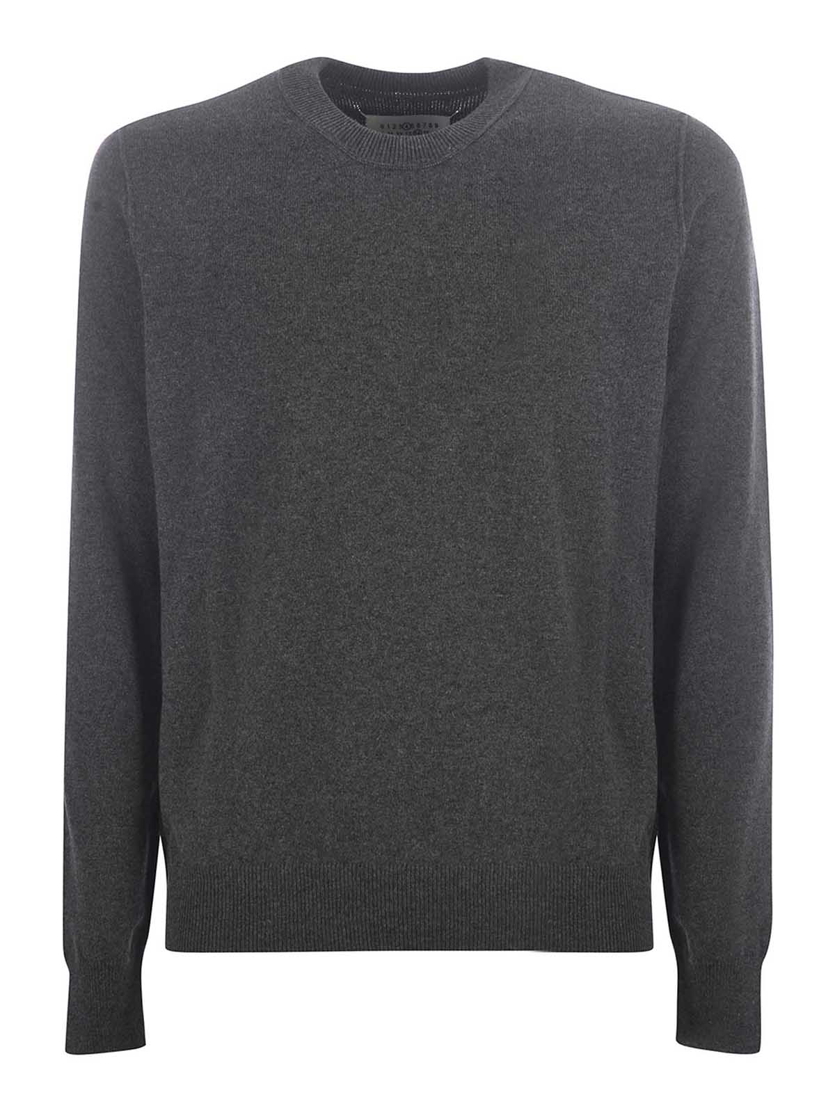 Shop Maison Margiela Cashmere Sweater In Dark Grey