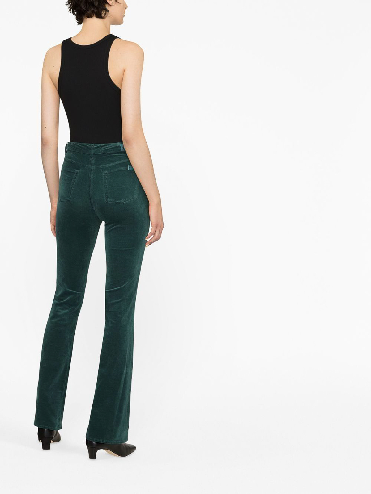 Shop 7 For All Mankind Lisha Velvet Jeans In Dark Green