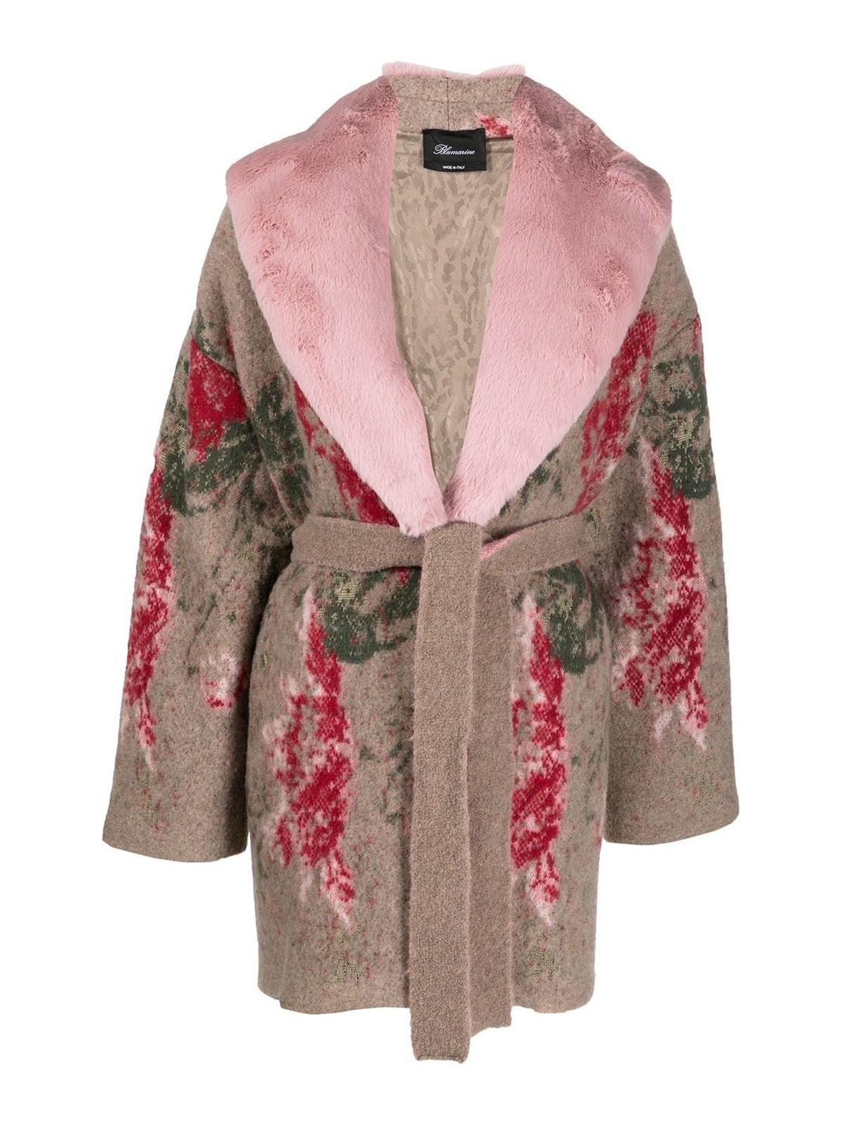 Shop Blumarine Wool Blend Coat In Camel