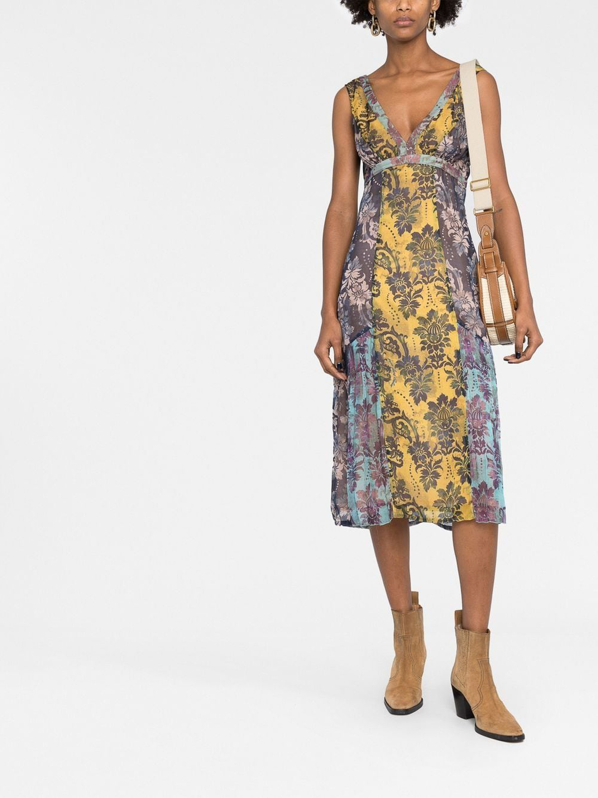 Versace Jeans Couture Chiffon tapestry print dress|73HAO924NS170259