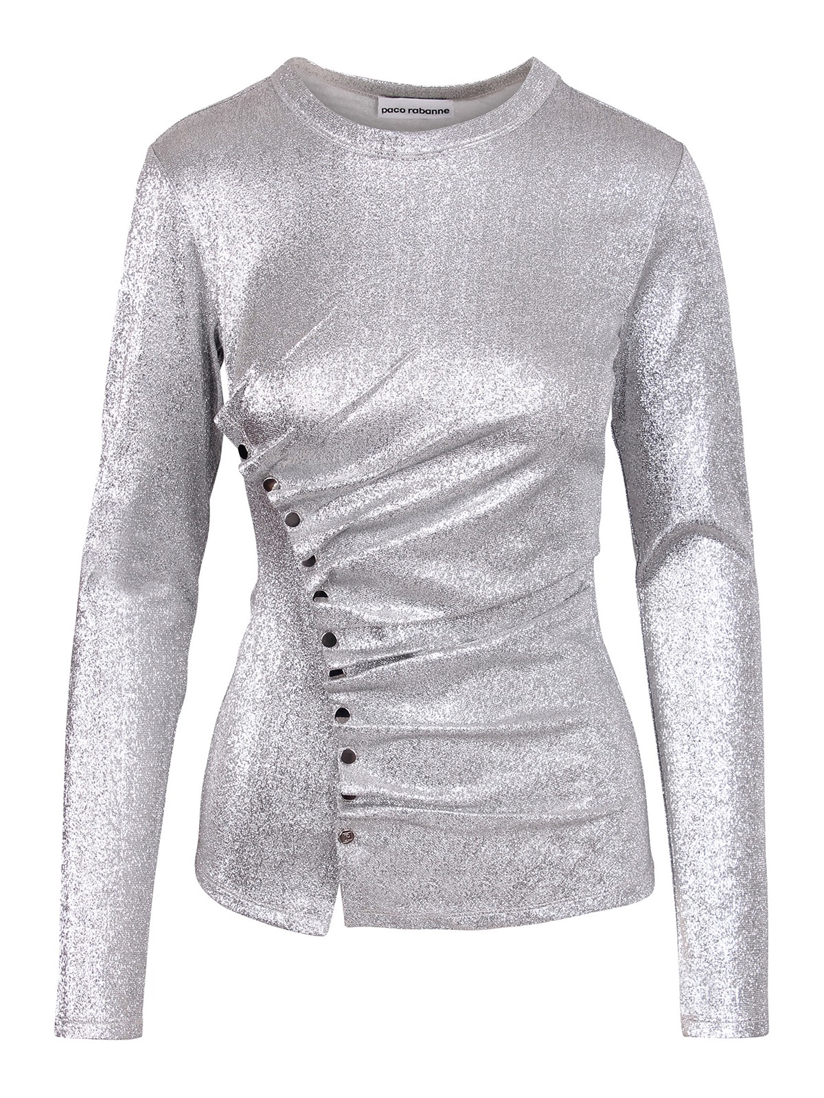 Paco Rabanne Draped Top In Silver