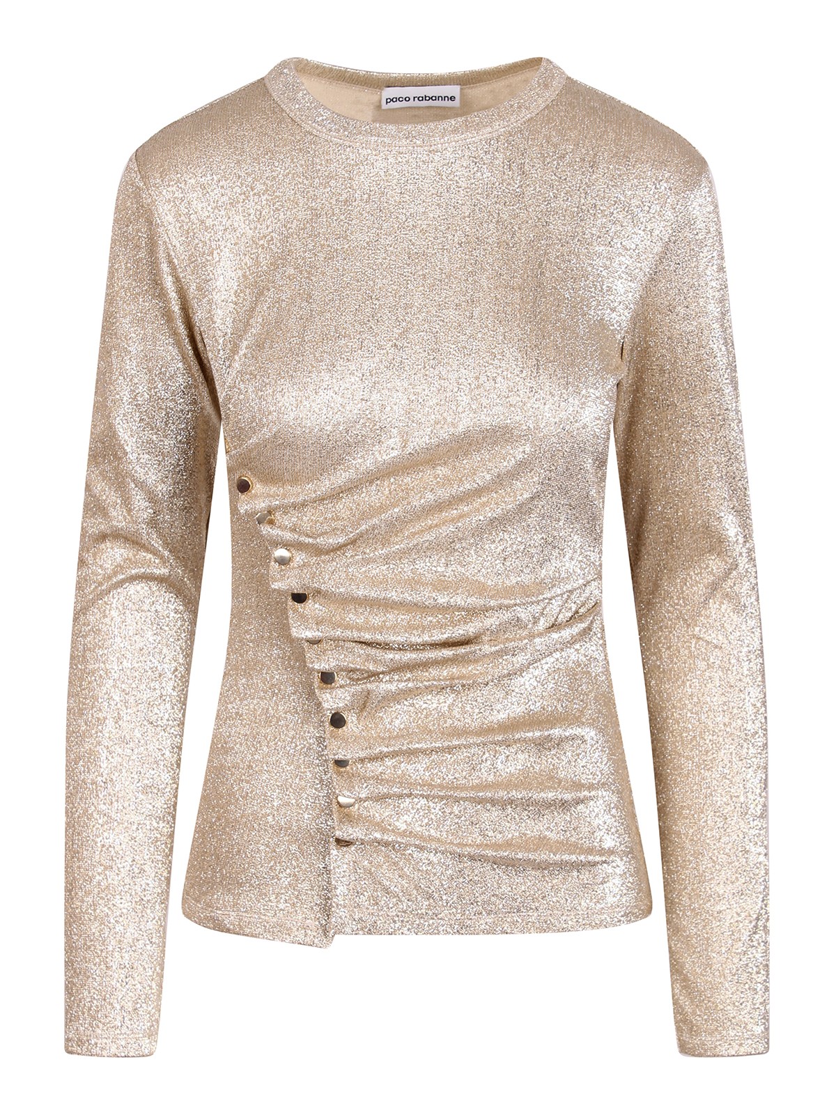 Paco Rabanne Draped Blouse In Gold