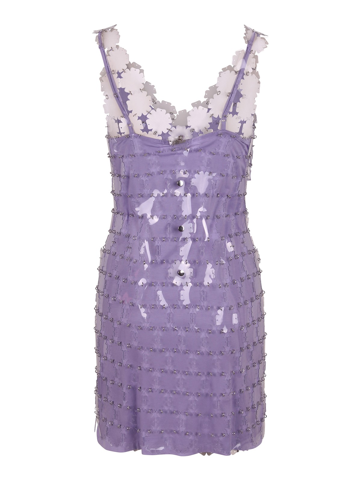 Shop Rabanne Full Sequined Short Dress In Purple