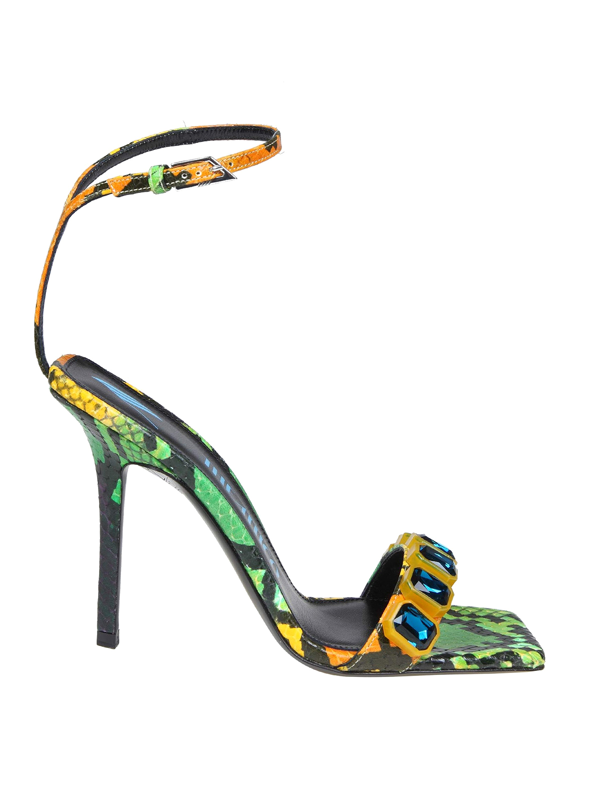 Attico Sienna Sandal In Python Printed Leather In Animal Print
