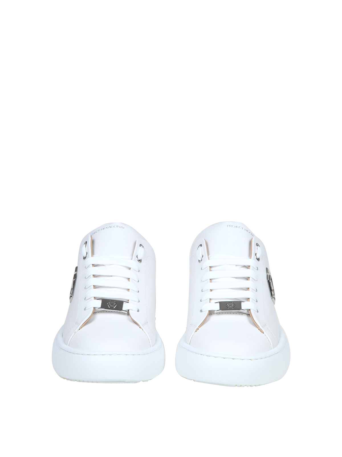 Philipp Plein Hexagon Low-top Leather Sneakers - White