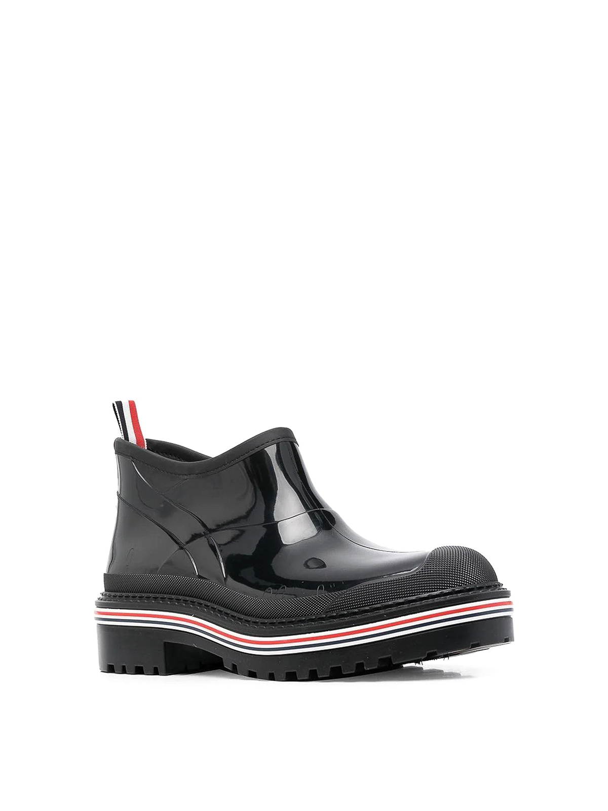Shop Thom Browne Stripe-trim Ankle Boots In Black