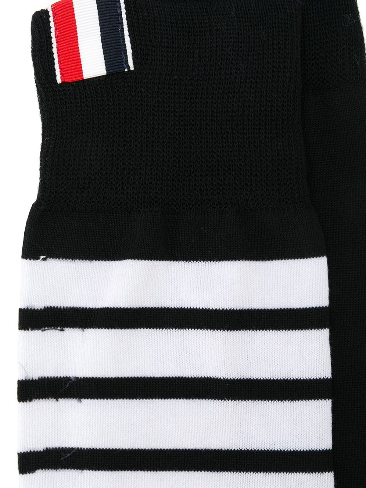Shop Thom Browne Socks With 4-stripe Detail In Negro
