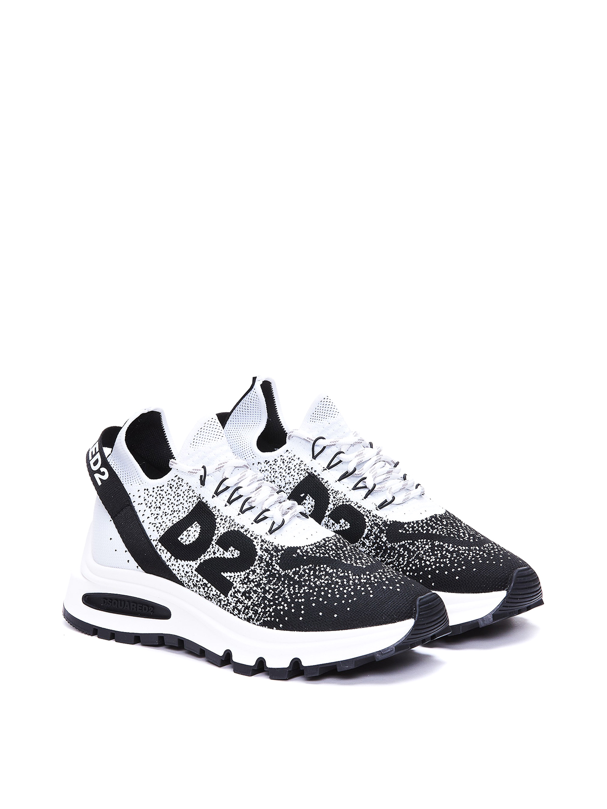 Shop Dsquared2 Tech Fabric Sneakers In Blanco