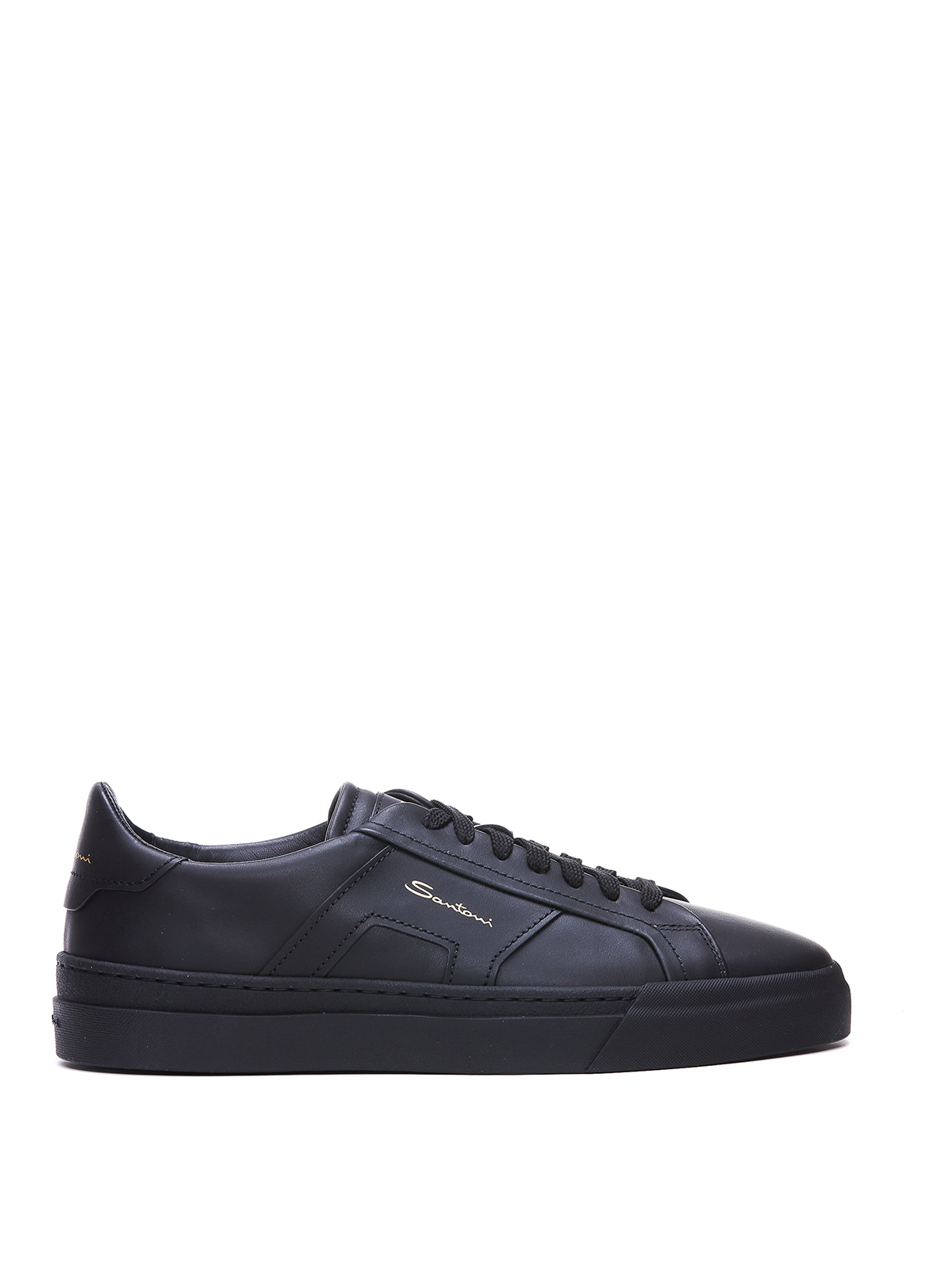 Santoni Leather Gloria Sneakers In Negro