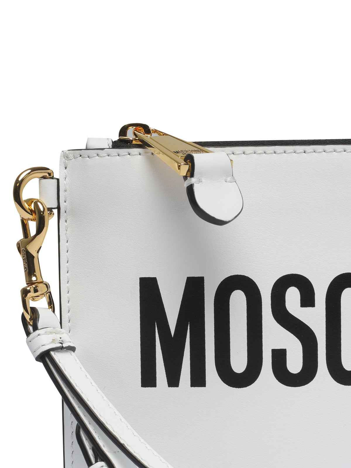 Moschino Leather clutch White Women 840980011001