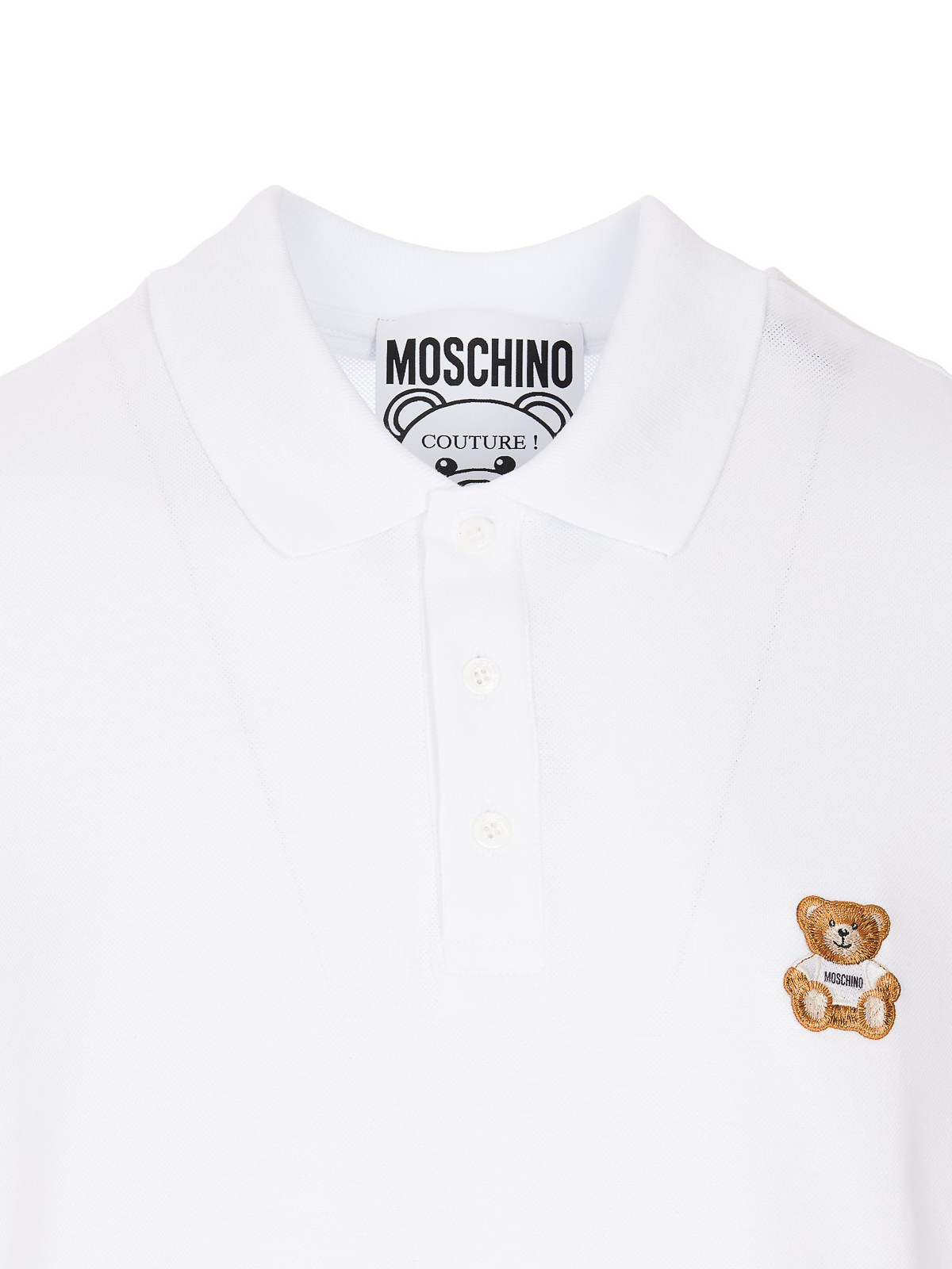 Shop Moschino Cotton Polo In Blanco