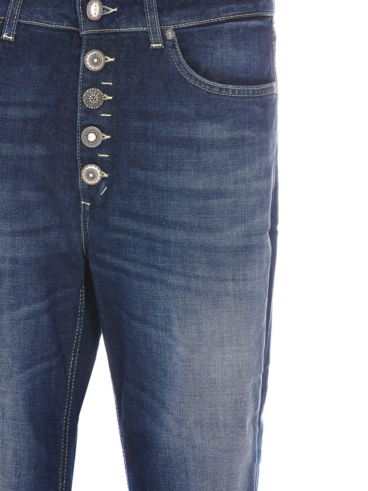 デニム・ジーパン DONDUP Woman Jeans Blue DP268BDS0145DFH5 800 Jacklyn wide-leg jeans in stretch denim for women, blue