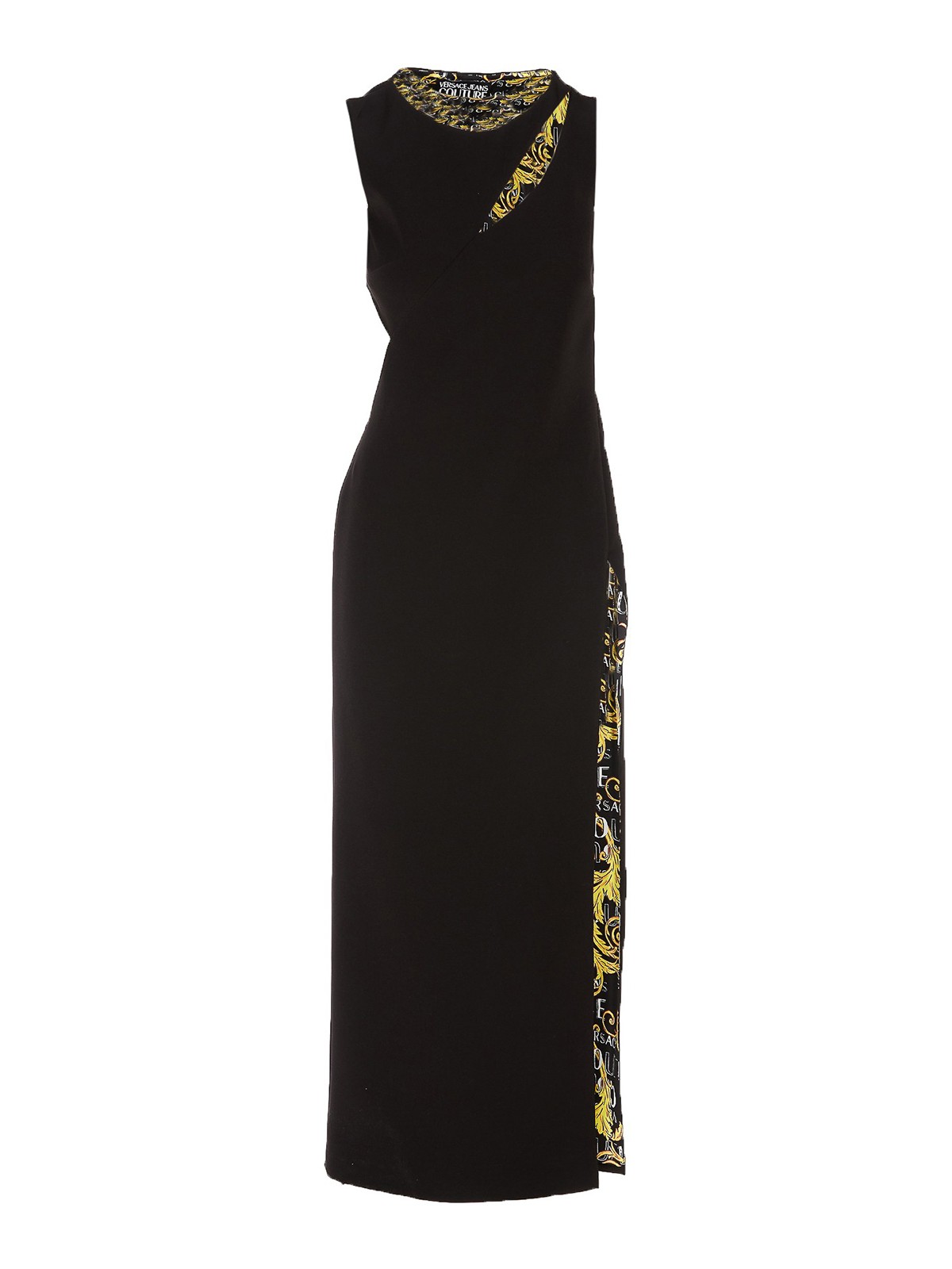 Shop Versace Jeans Couture All-over Logo Dress In Black