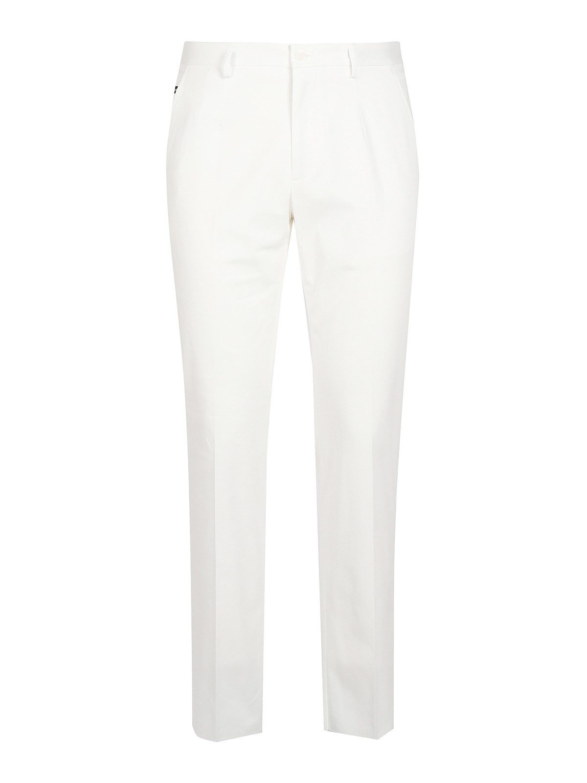 Dolce & Gabbana Logo Plaque Formal Trousers In White