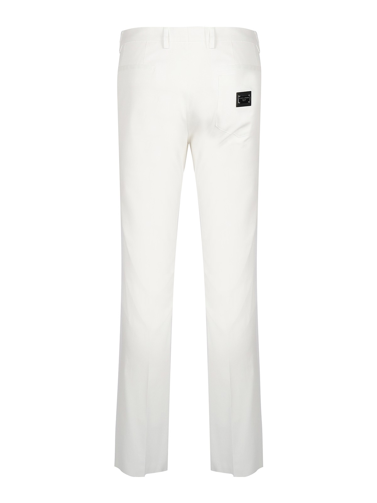 Shop Dolce & Gabbana Logo Plaque Formal Trousers In White