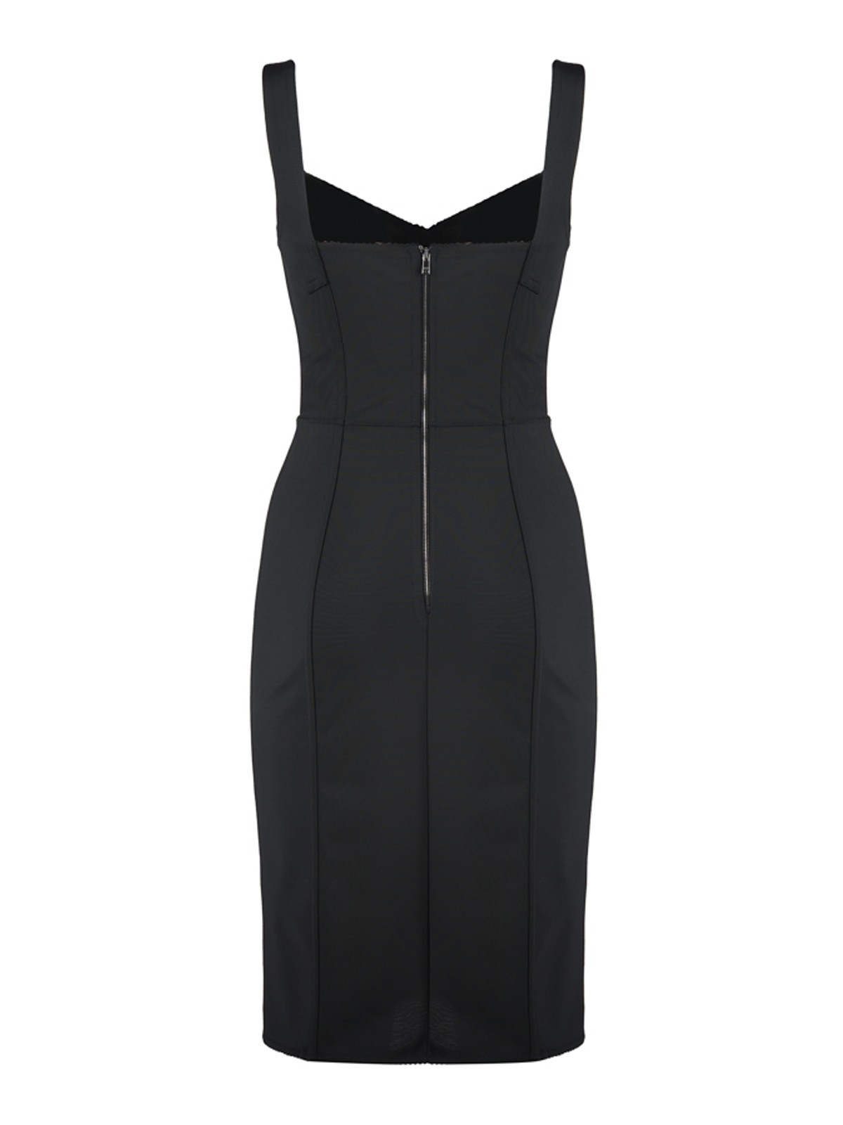Shop Dolce & Gabbana Corset Lace Effect Dress In Black