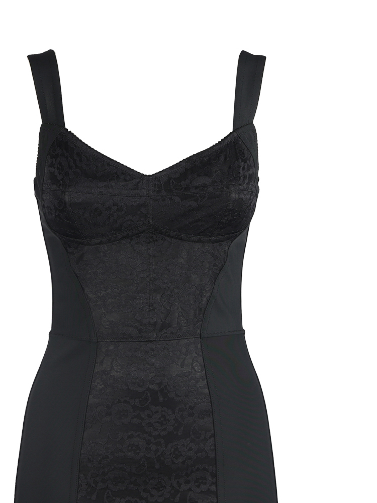 Shop Dolce & Gabbana Corset Lace Effect Dress In Black