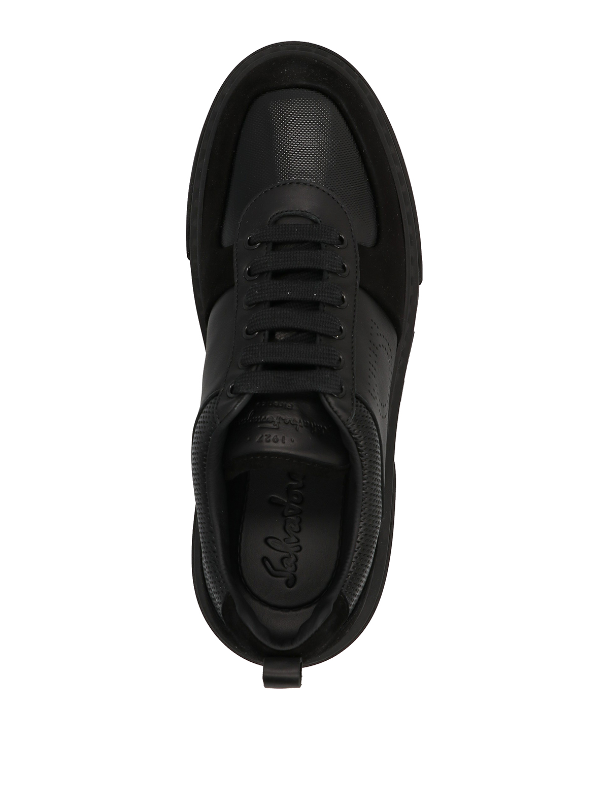 【送料&関税込】Ferragamo Black Leather Cassina Sneakers 27704868_57495117_600.jpg