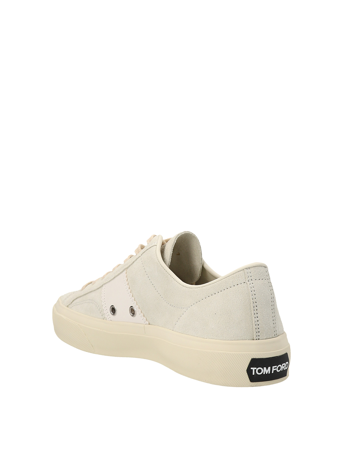 Shop Tom Ford Suede Sneakers In Blanco