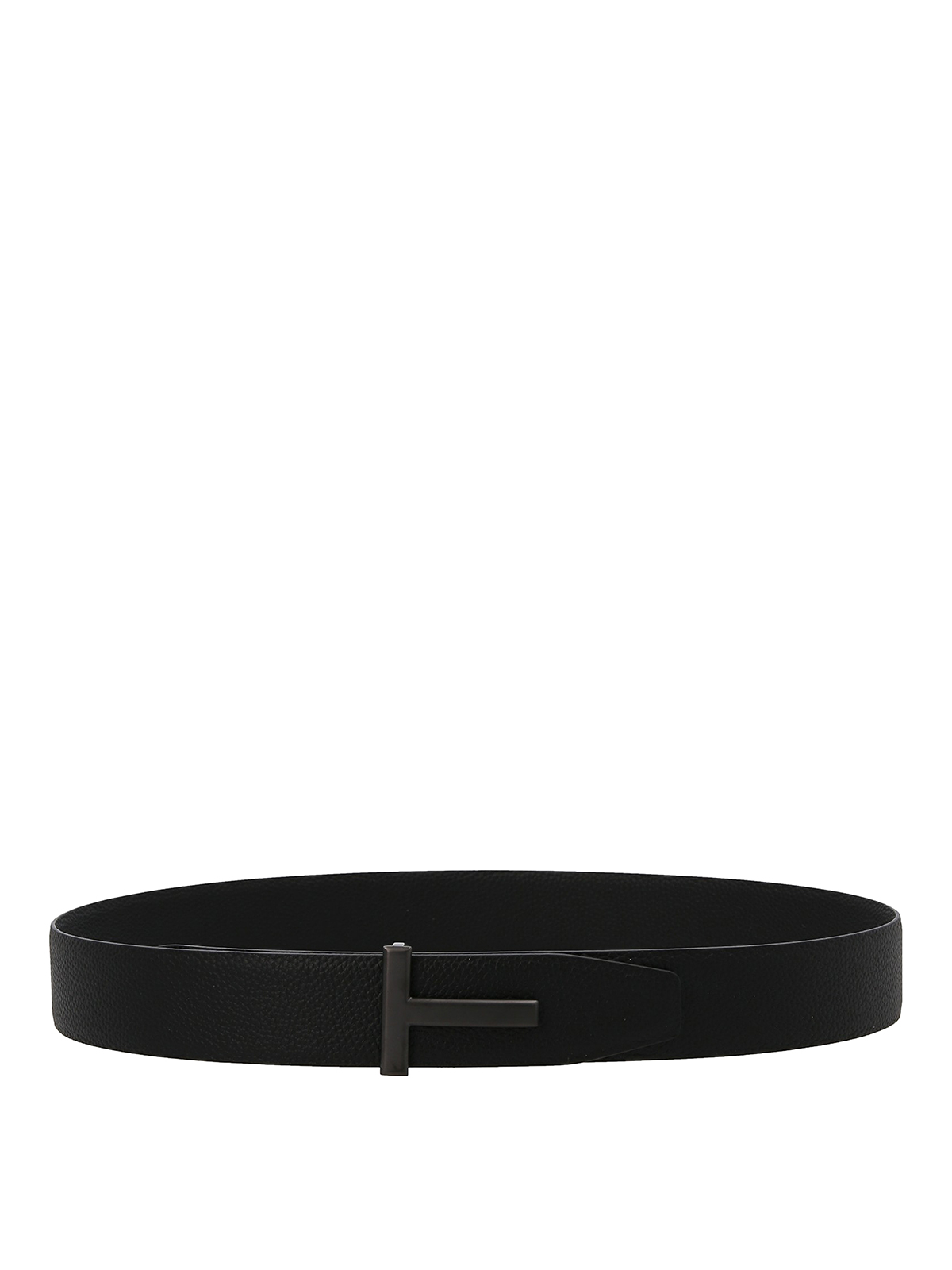 Tom Ford Black Calf Leather T-buckle Belt