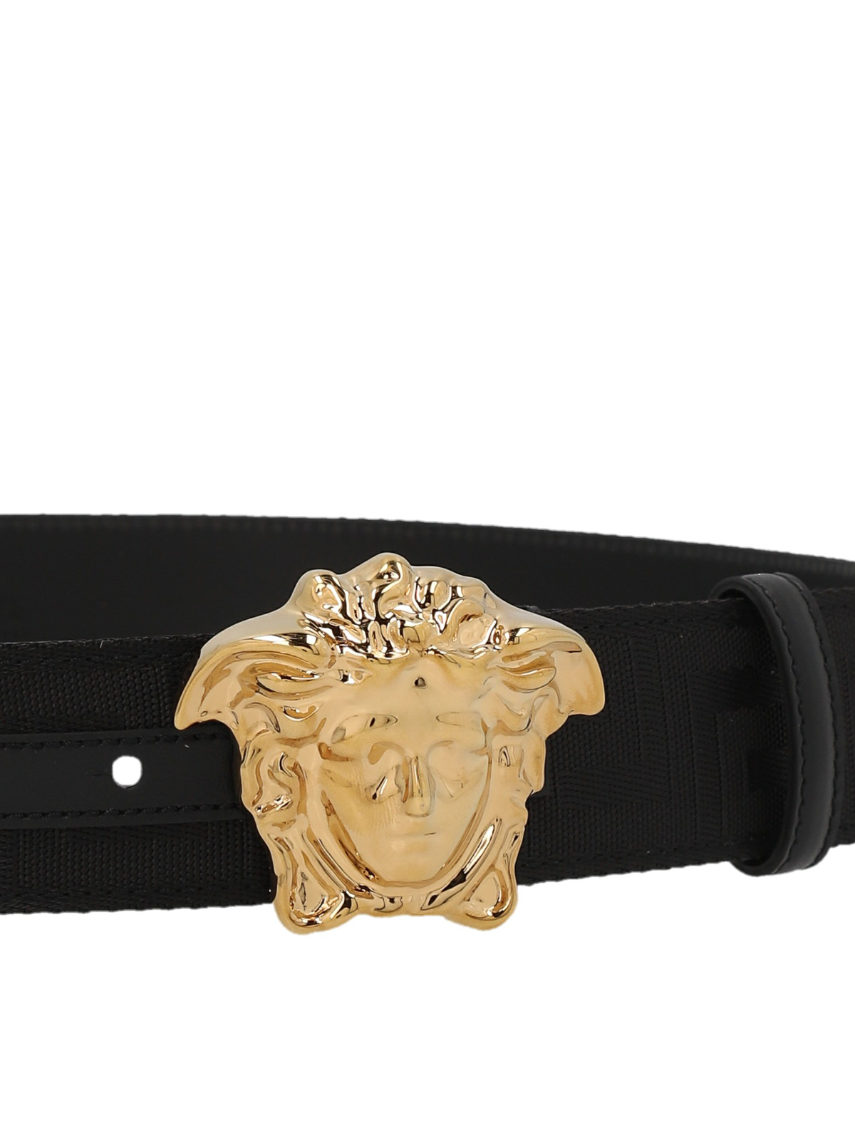 Shop Versace Greca Belt In Black