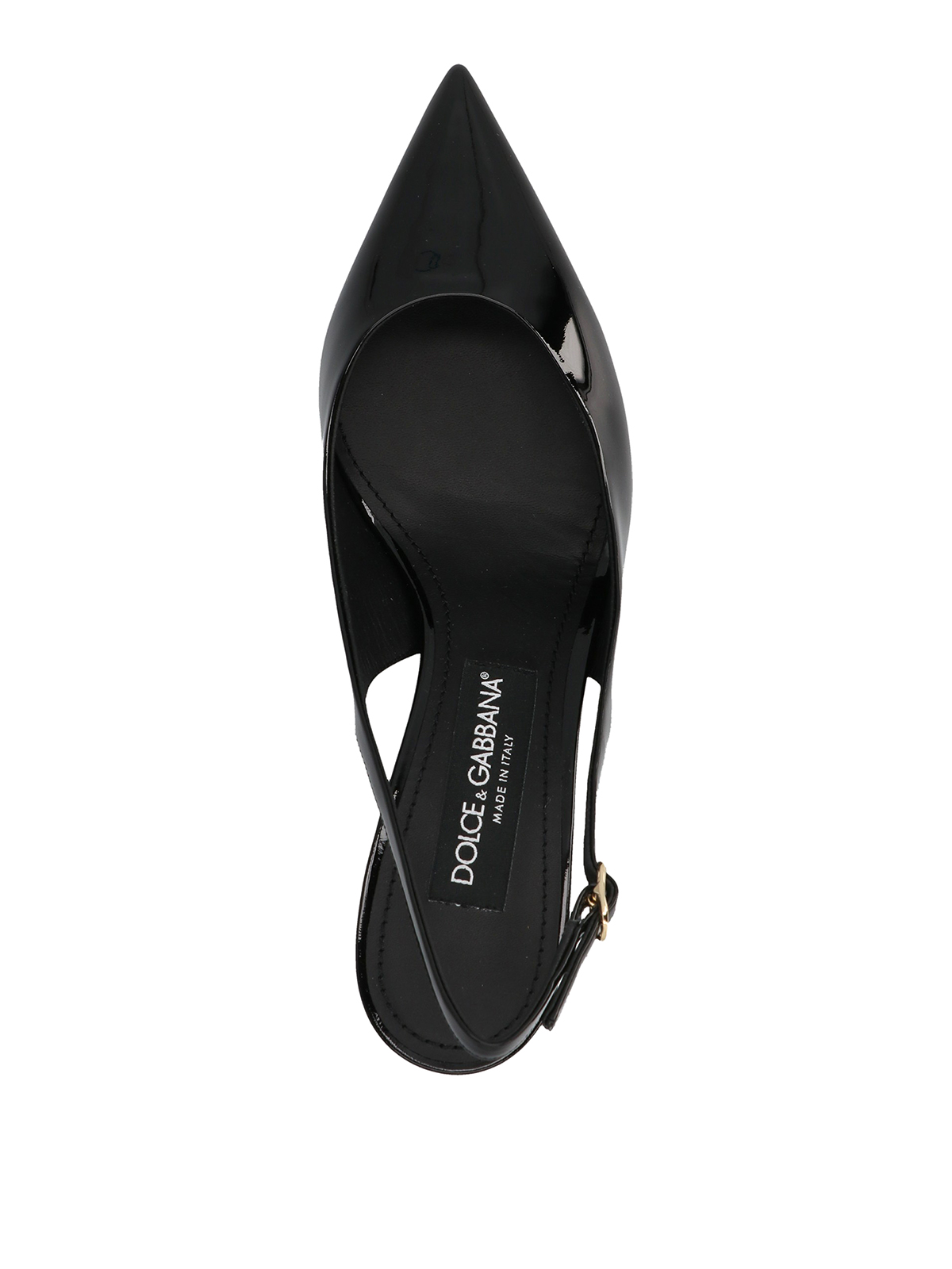 Shop Dolce & Gabbana Patent Leather Slingbacks In Negro