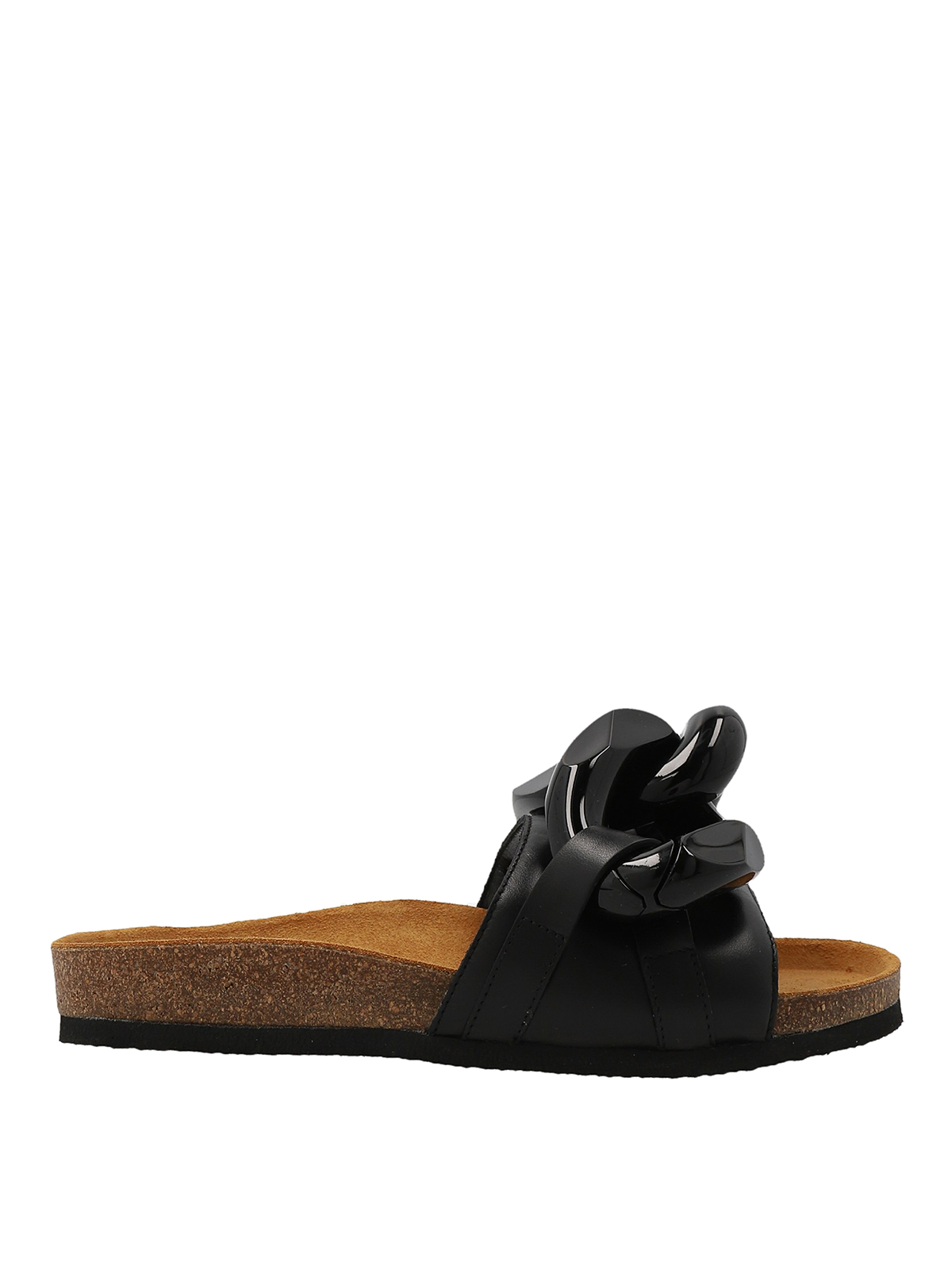 Shop Jw Anderson Chain Slides In Negro