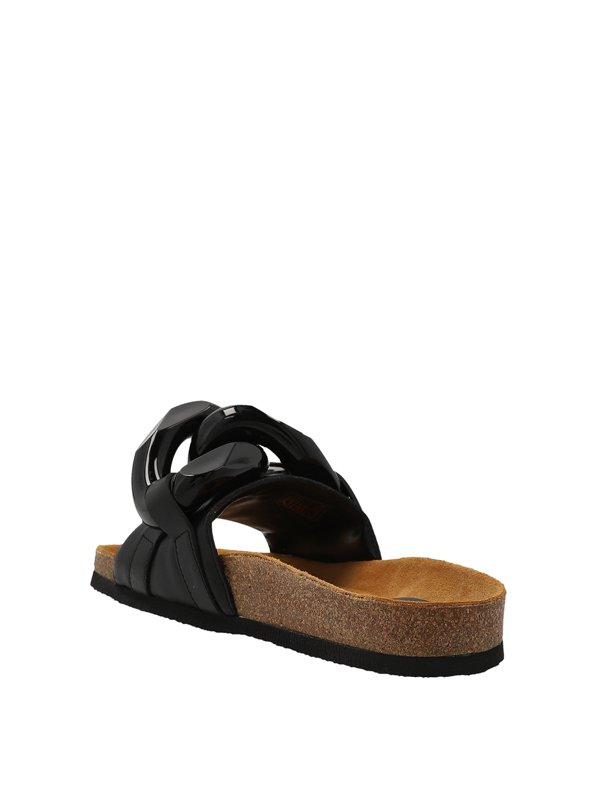 Shop Jw Anderson Chain Slides In Negro