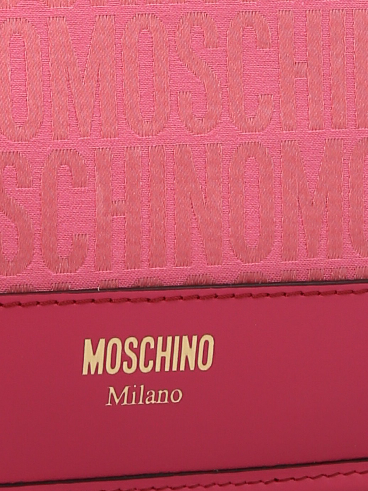 Shop Moschino Jacquard Clutch Bag In Fuchsia