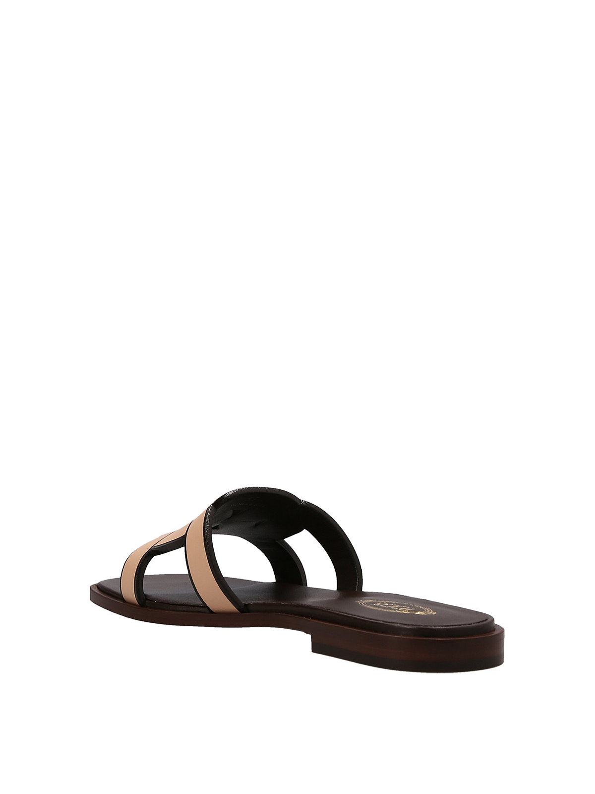 Shop Tod's Chain Sandals In Beige