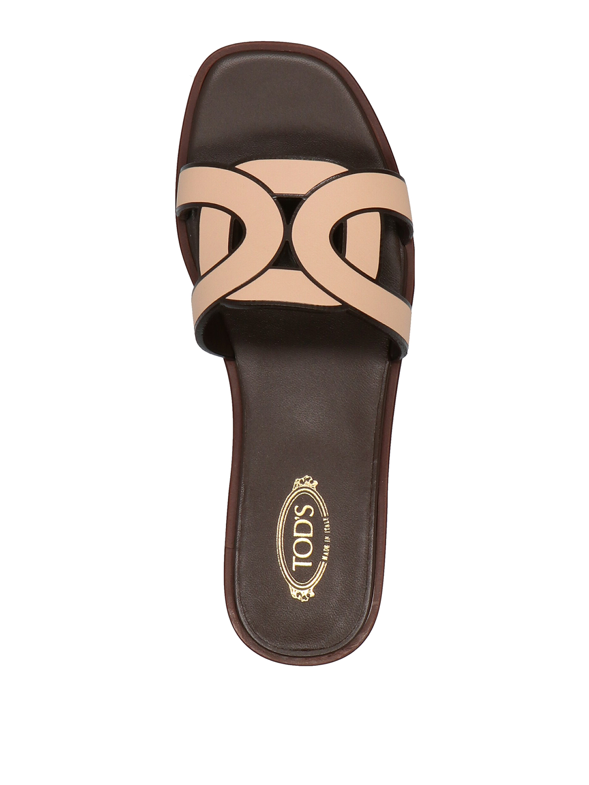 Shop Tod's Chain Sandals In Beige
