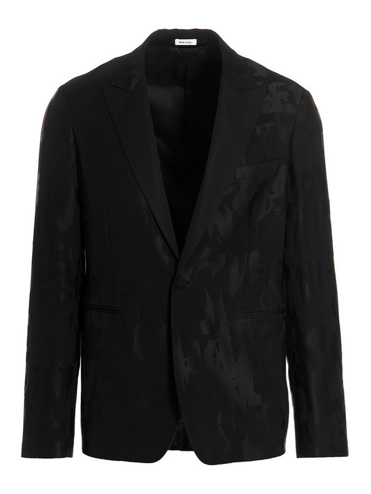 Shop Alexander Mcqueen Jacquard Logo Blazer Jacket In Negro