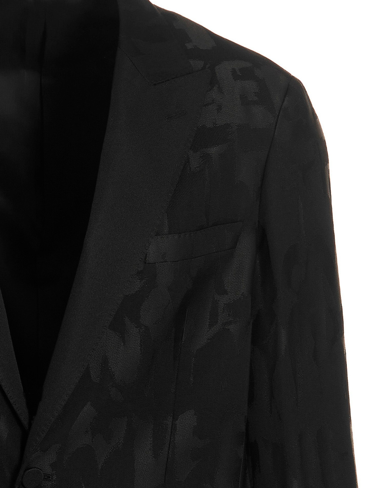 Shop Alexander Mcqueen Jacquard Logo Blazer Jacket In Negro