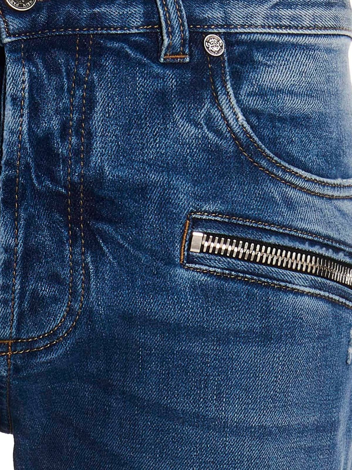 Balmain スキニージーンズ - ブルー|AH1MG005DB686FF