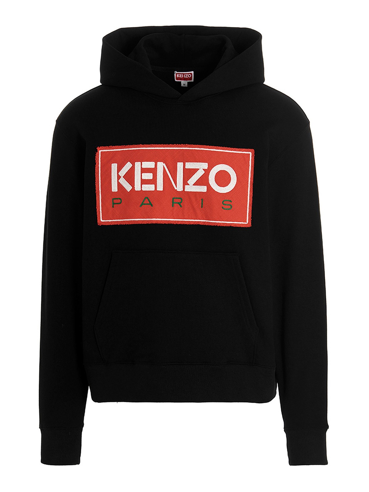 Kenzo Logo Embroidery Hoodie In Black