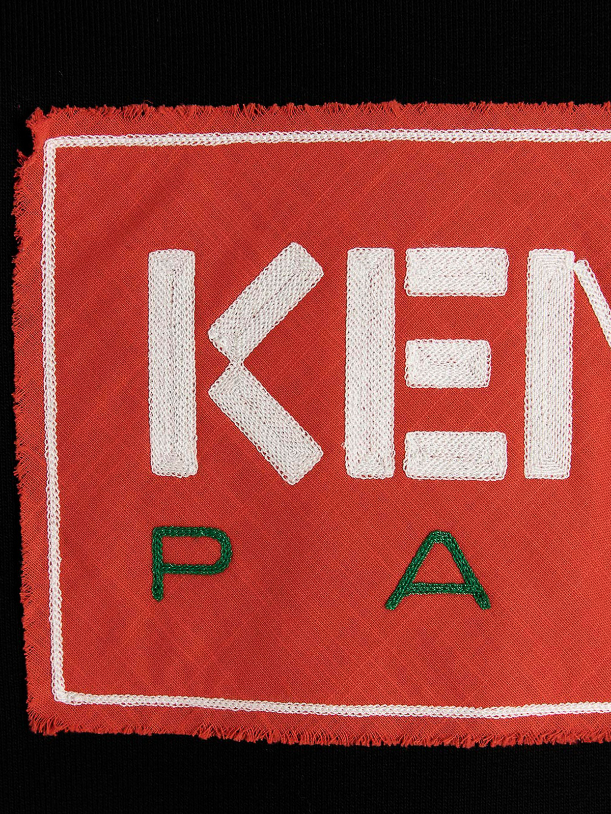 Shop Kenzo Logo Embroidery Hoodie In Black