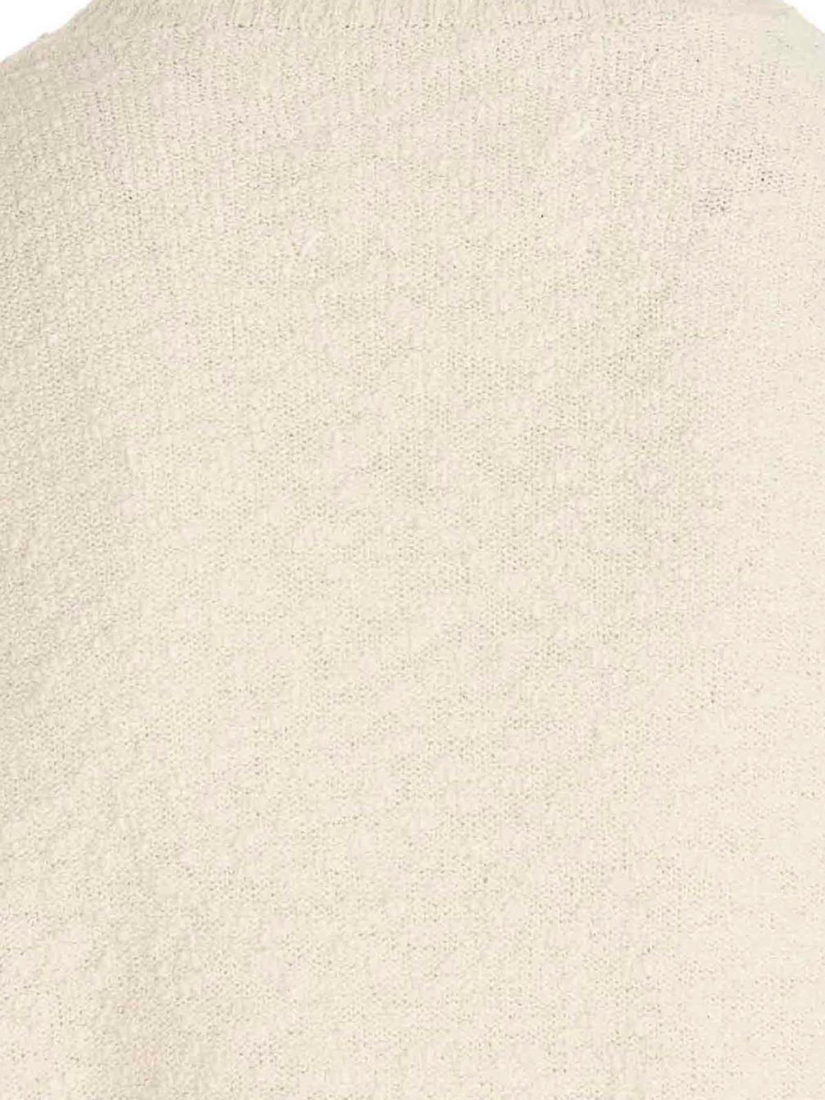 Shop Maison Margiela Cotton Blend Crewneck Sweater In White