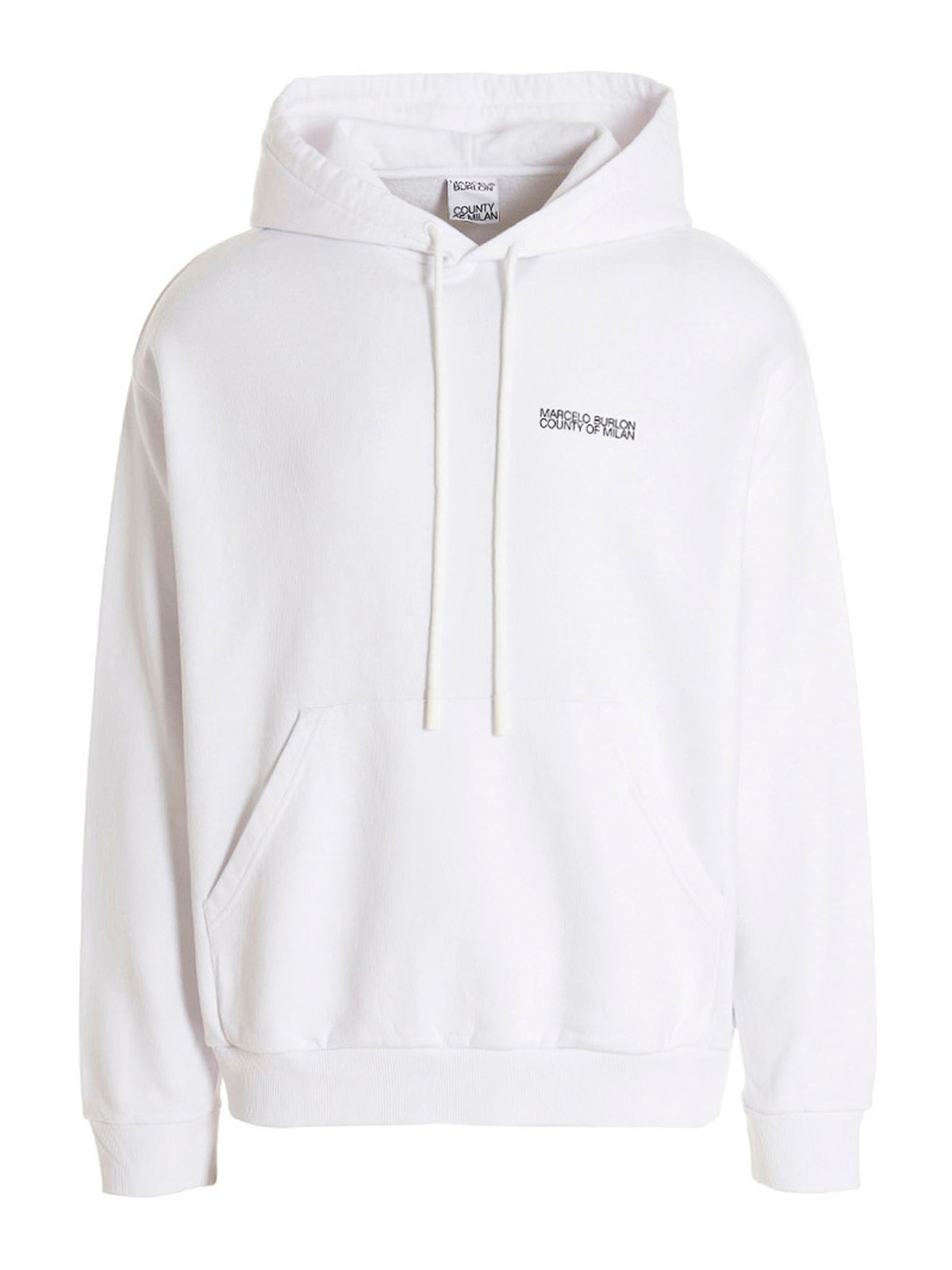 Marcelo Burlon County Of Milan Tempera Cross Hoodie With Pouch Pocket In White