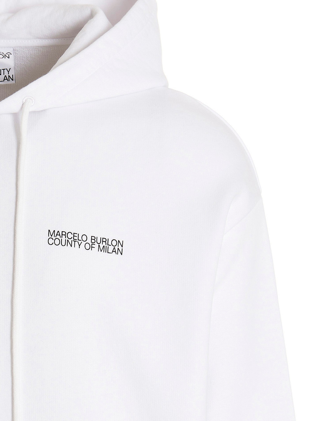 Shop Marcelo Burlon County Of Milan Tempera Cross Hoodie With Pouch Pocket In White