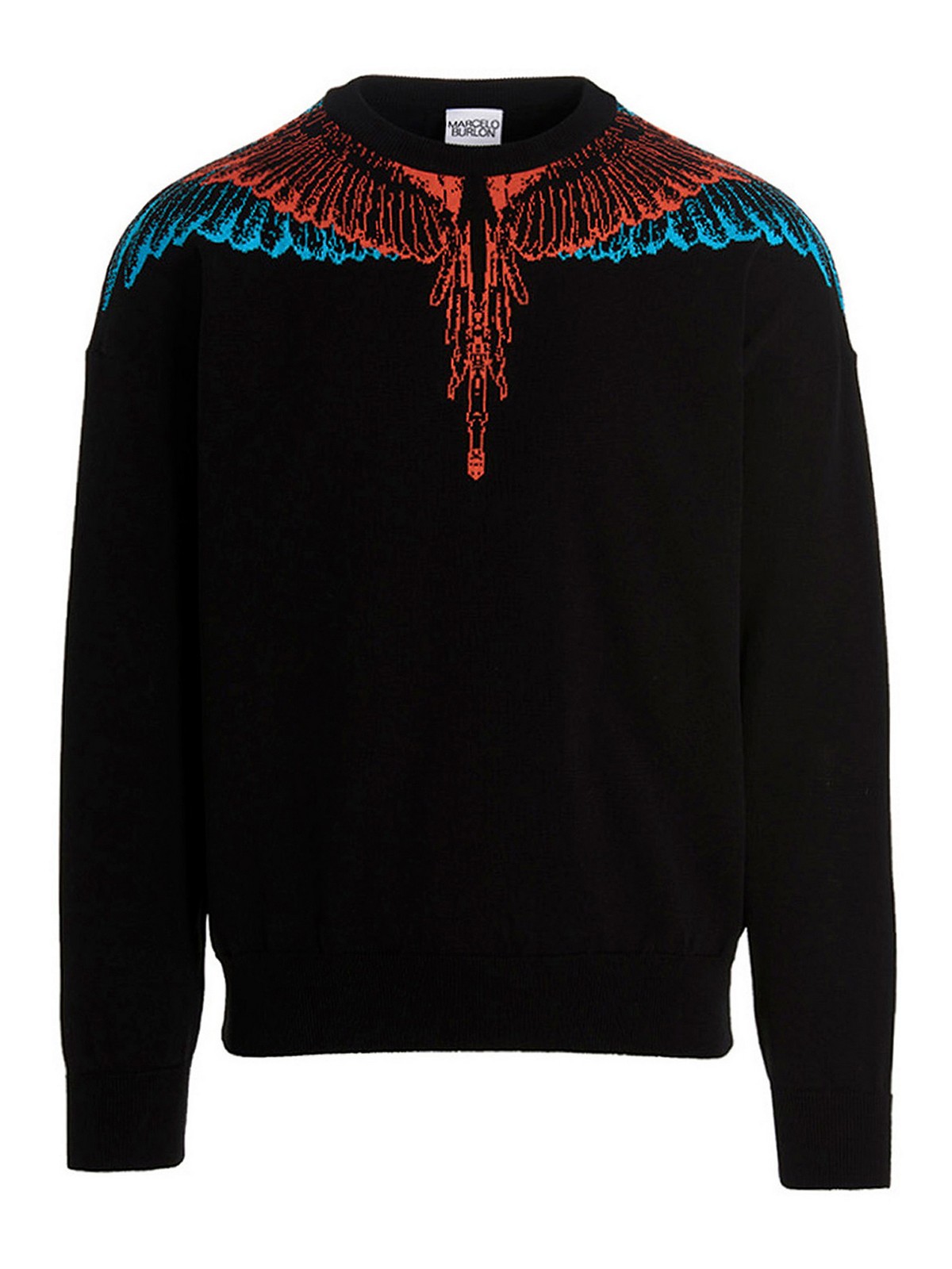Shop Marcelo Burlon County Of Milan Icon Wings Crewneck Sweatshirt In Negro