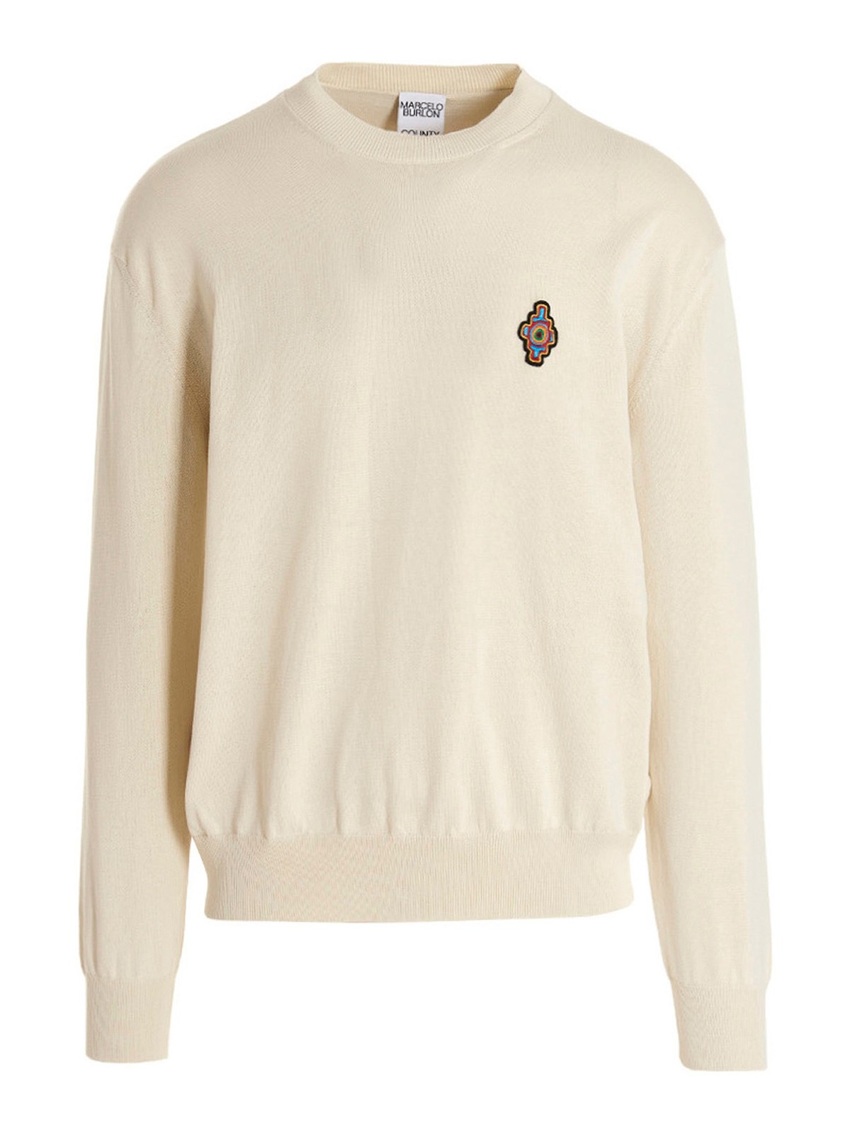 Marcelo Burlon County Of Milan Sunset Cross Sweater With Front Logo In White