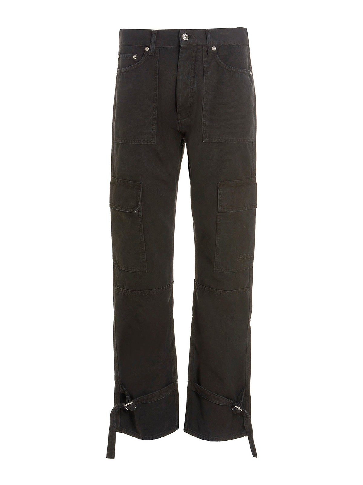 Off-white Broken Palm Trousers Trousers With Pockets In Black