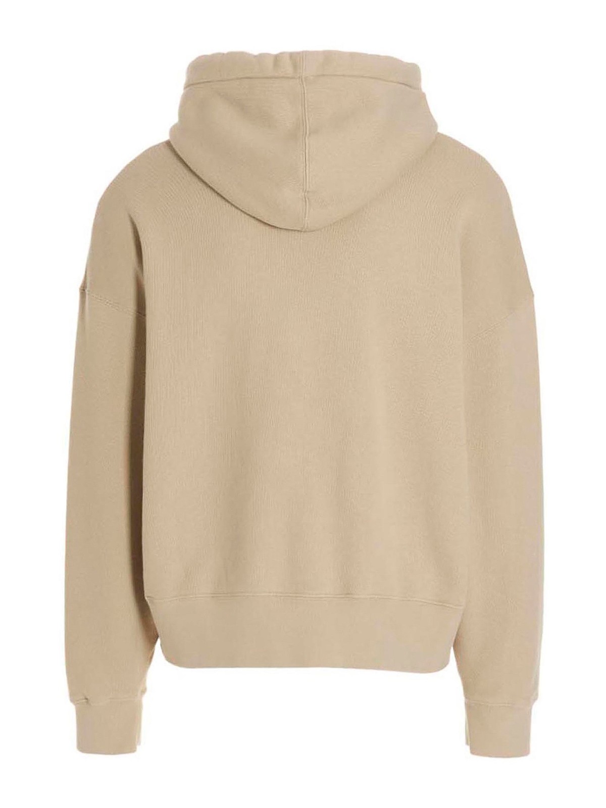 Shop Palm Angels Broken Palm Cotton Hoodie With  Embroidery In Beige