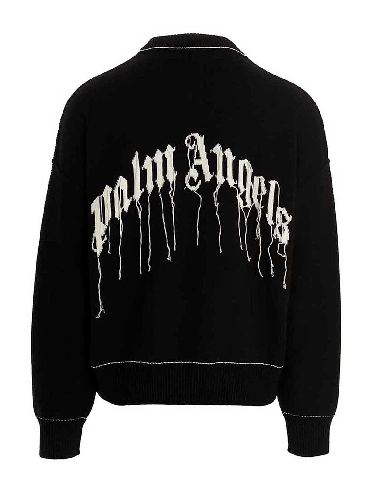 Shop Palm Angels Pa Shark Wool Sweater In Black