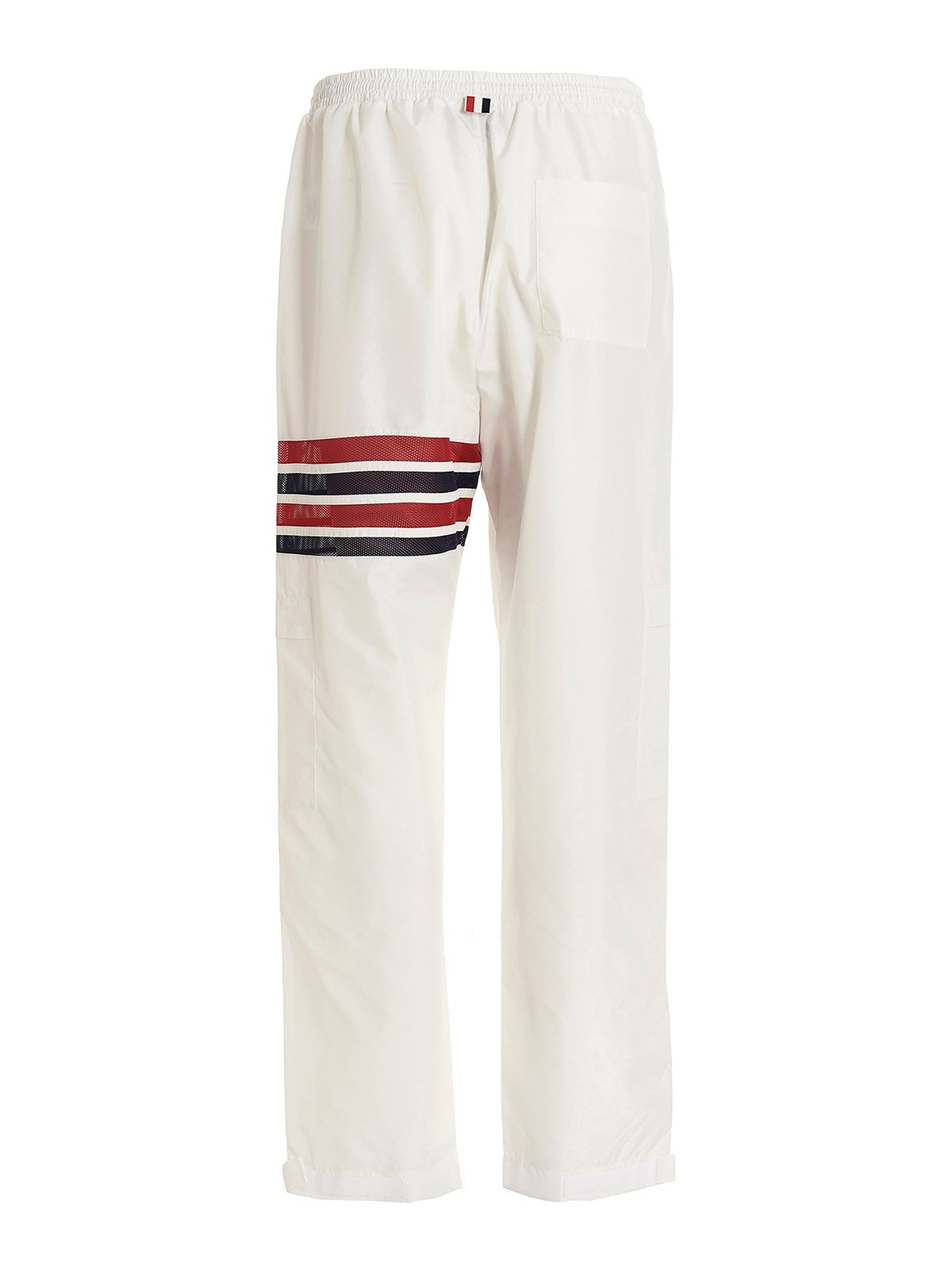 Shop Thom Browne 4bar Pants With Elastic Waistband In White