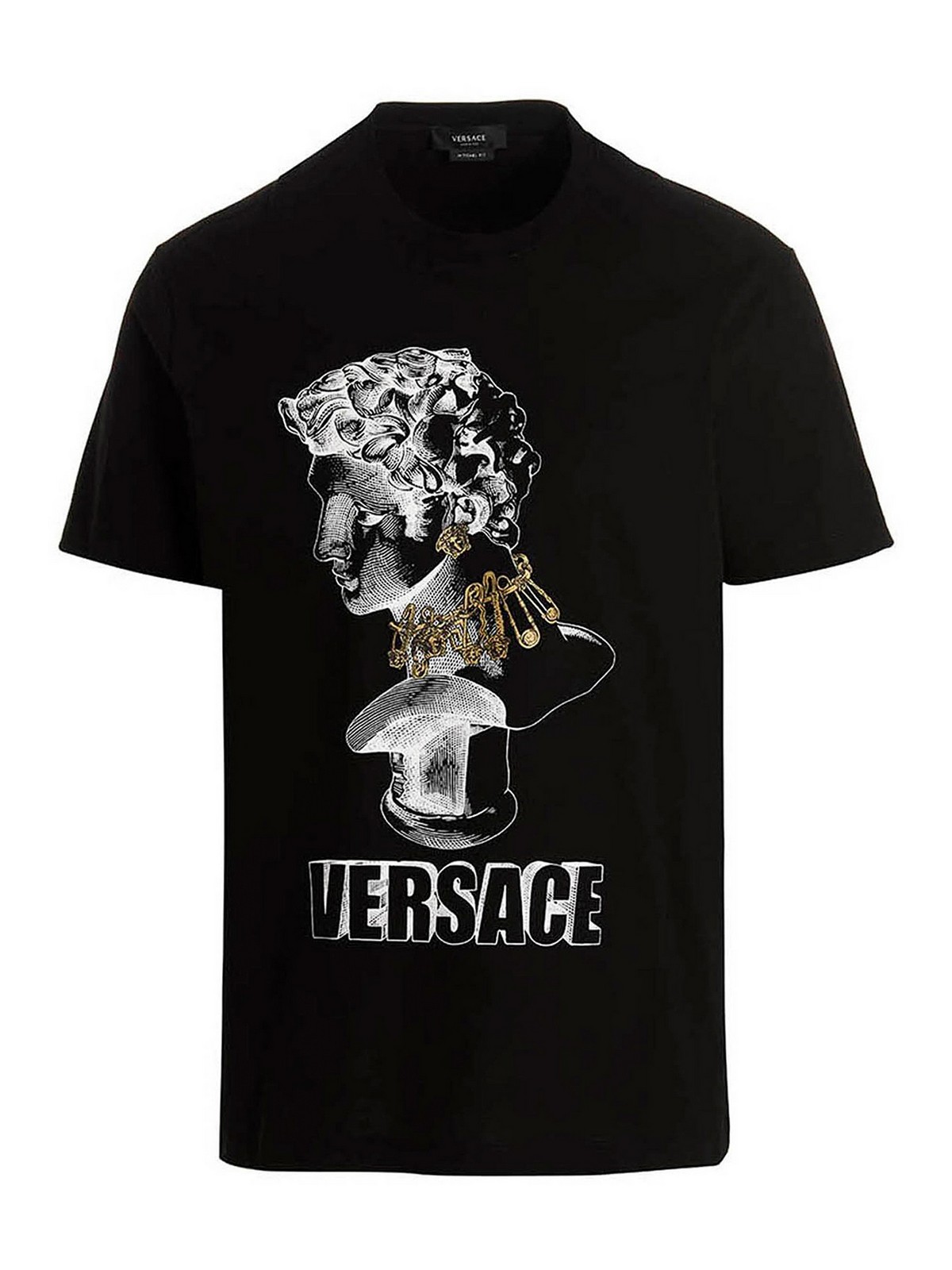 Shop Versace Camiseta - Statue In Negro